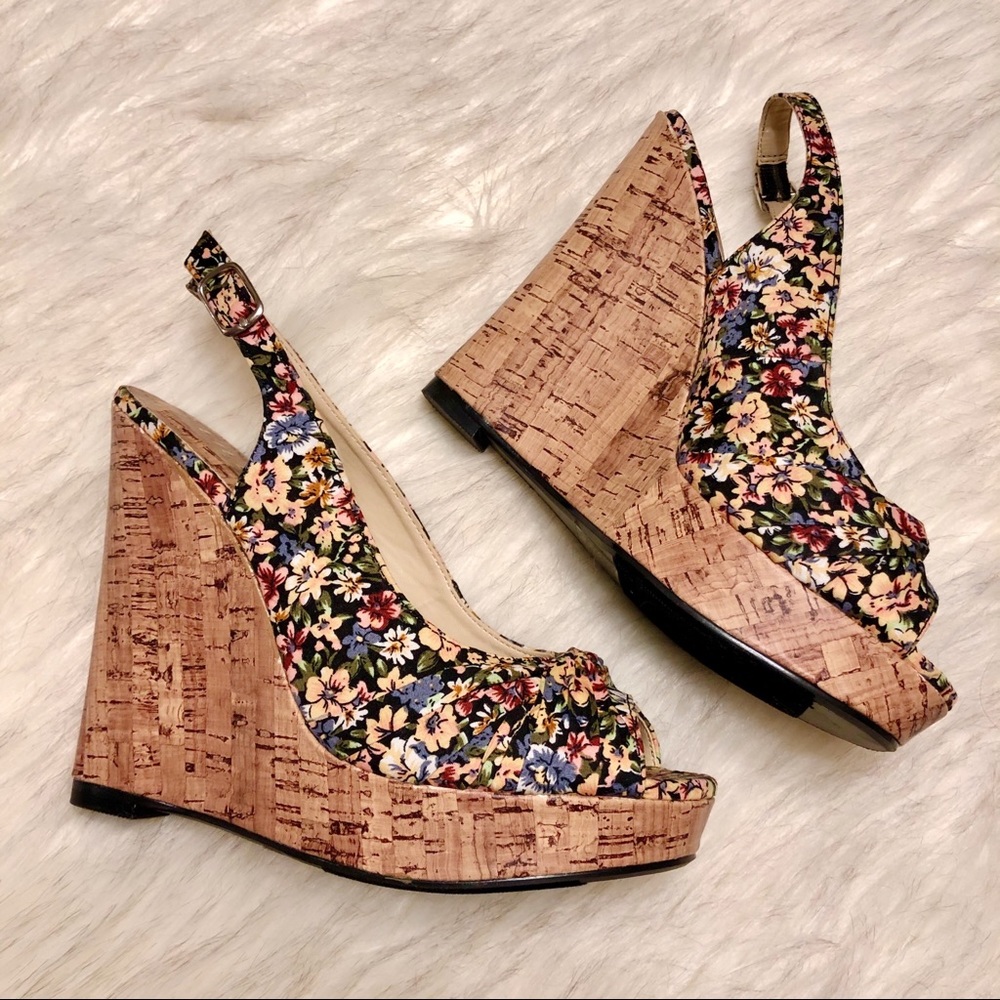 Liliana | Floral Print Wedge Sandals